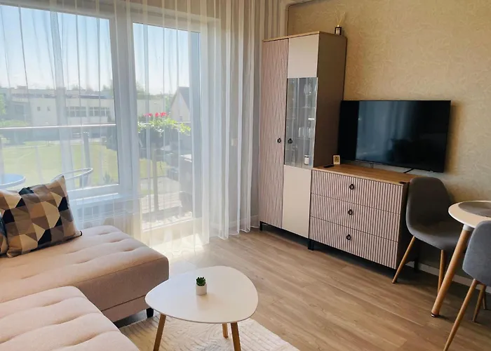 Bright In Palanga-ac-balcony-self Check-in شقة *